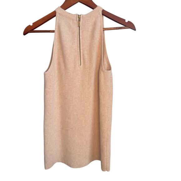 Ply Cashmere Sleeveless Shell top sweater 100% Cashmere beige size M - Picture 1 of 6
